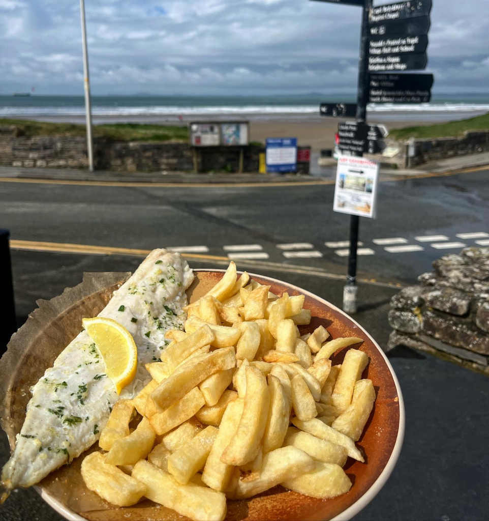 Fish and chips at broad haven from off the hook bistro